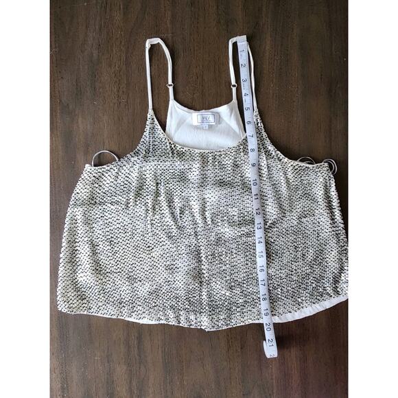 MLV Revolve Lexi Sequin beaded Cropped Top White Black Women's Size Small - Picture 8 of 8